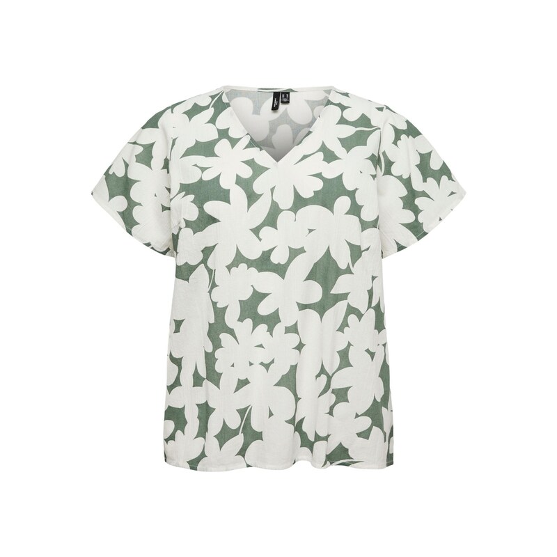 Vero Moda Curve Halenka VMCDicthe smaragdová / offwhite