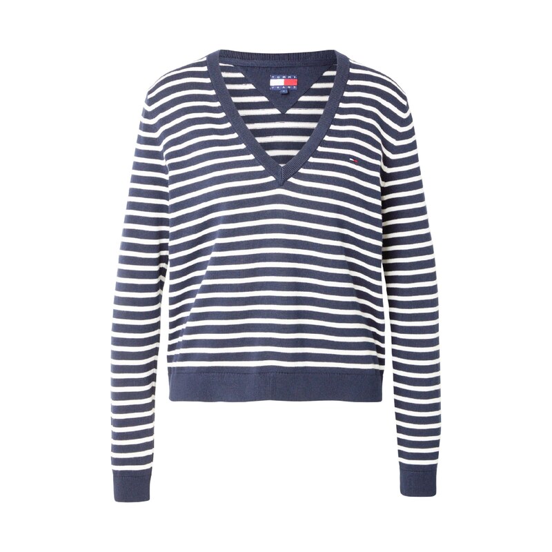 Tommy Jeans Svetr Essential námořnická modř / tmavě červená /