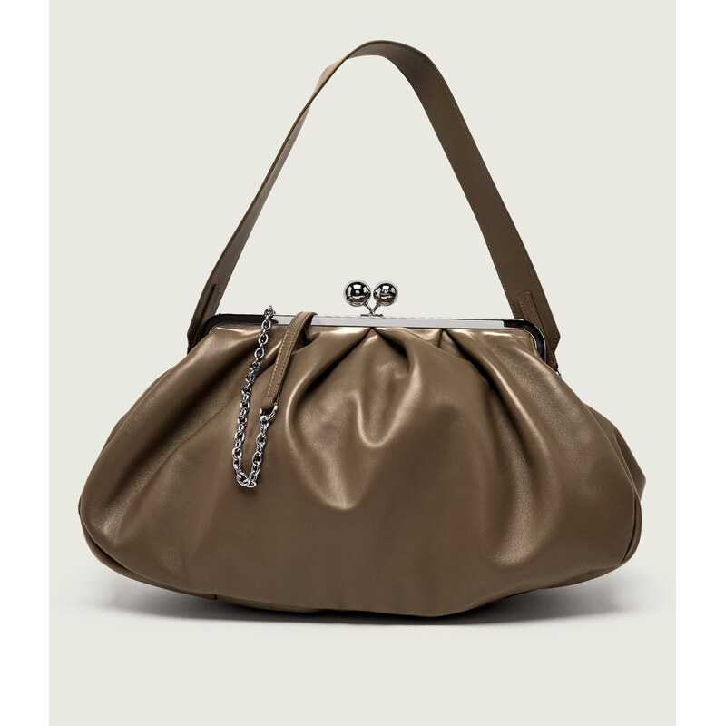 Weekend MaxMara Kožená kabelka na rameno Provino Pasticcino