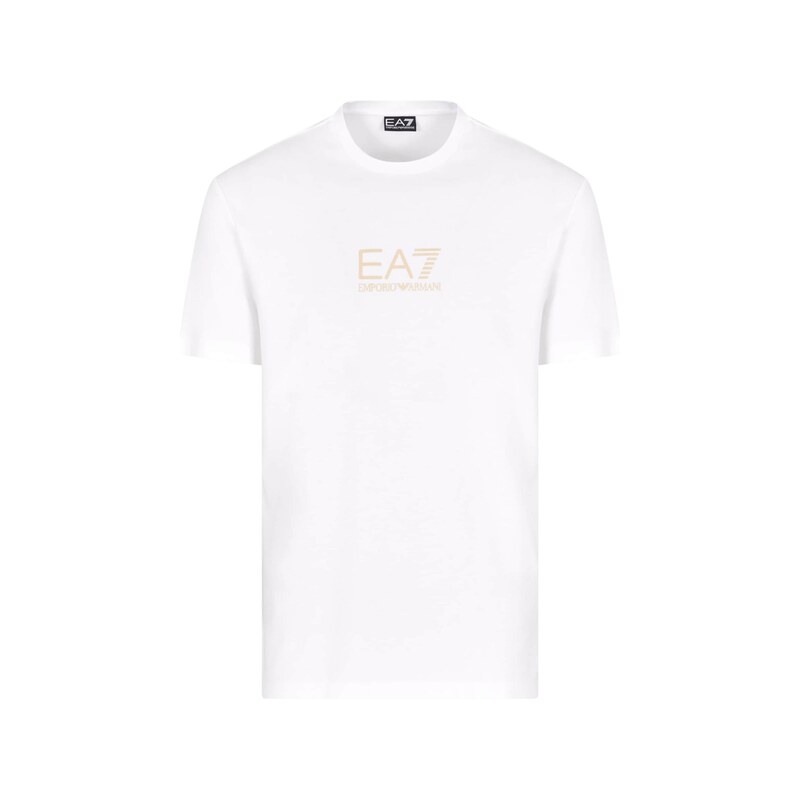 EA7 Emporio Armani Tričko zlatě žlutá / bílá