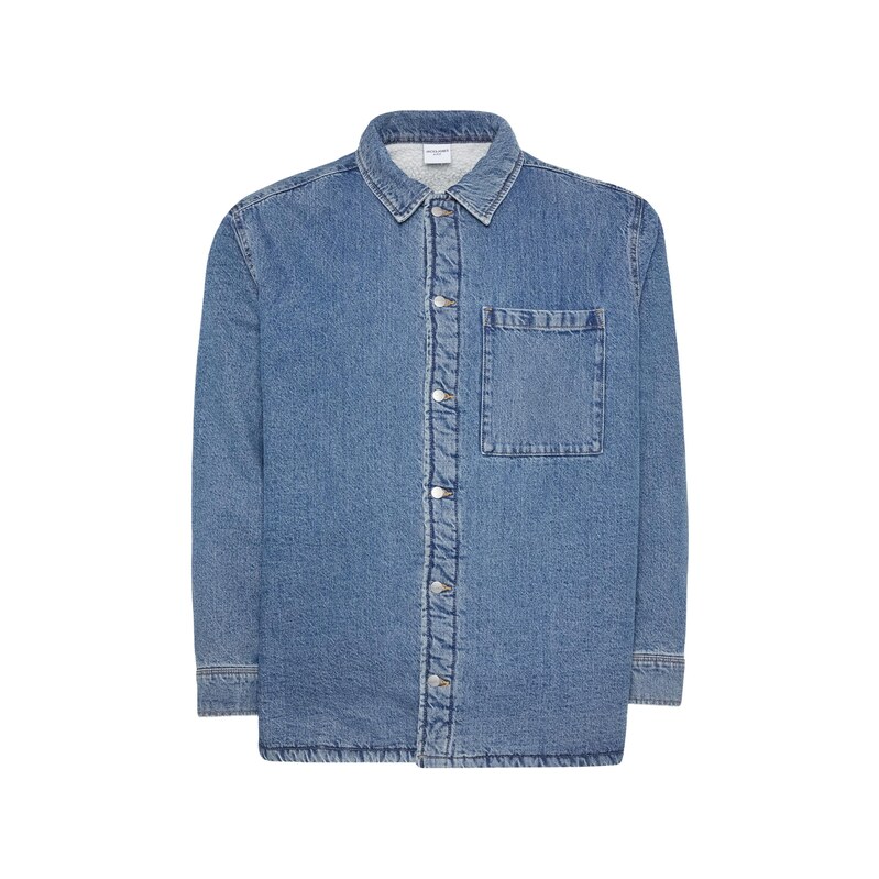 Jack & Jones Plus Přechodná bunda JORJAMES modrá džínovina