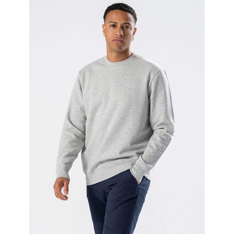 TEESHOPPEN Svetr  Sweatshirt Crewneck  šedá