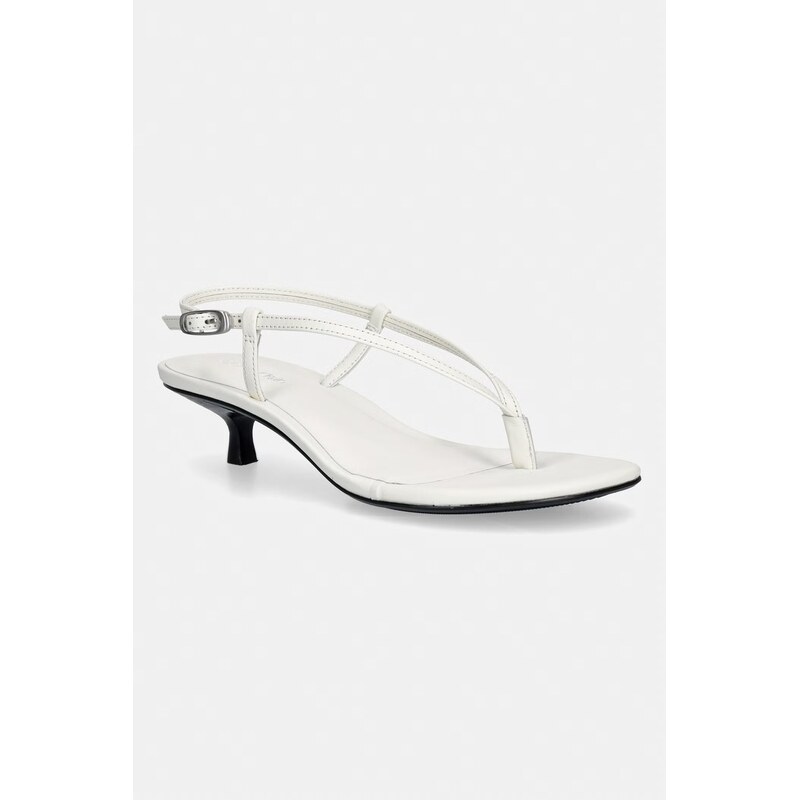 Calvin Klein sandály kožené KITT HEEL SNDL STRAPPY SLING LTH