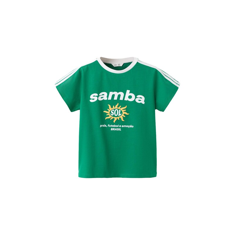 MANGO KIDS Tričko BRASIL žlutá / zelená / bílá