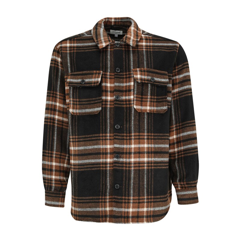 Jack & Jones Plus Košile JJEBradley Ollie umbra / tmavě hnědá /