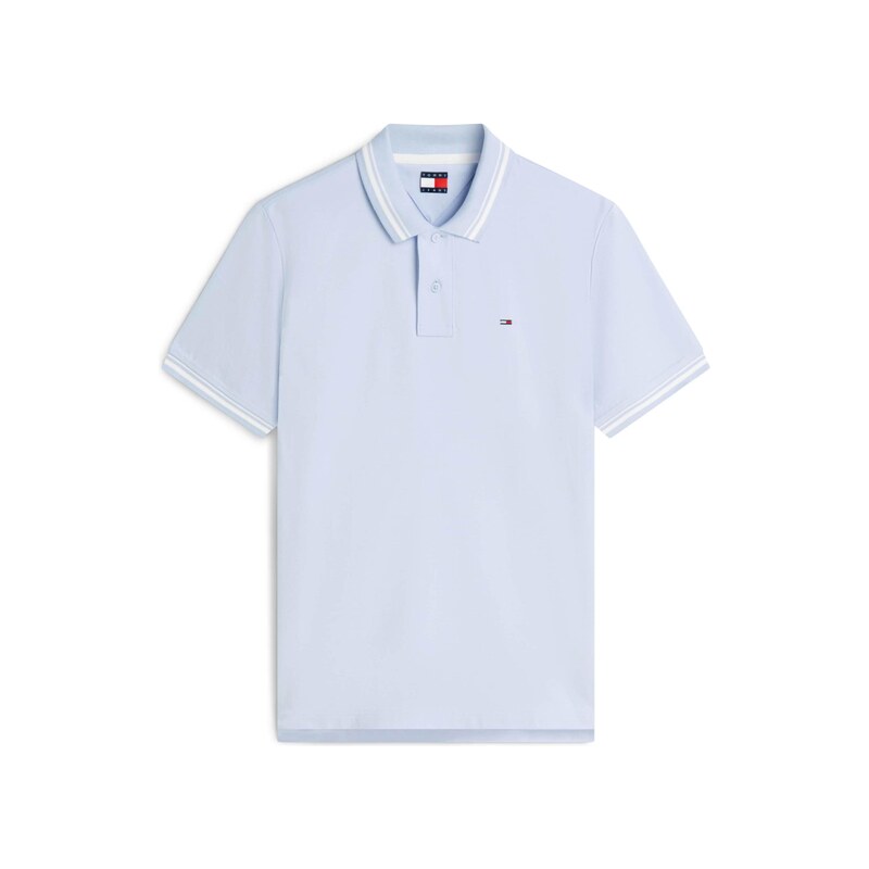 Tommy Jeans Tričko Tommy Flag Regular Fit Tipped pastelová modrá