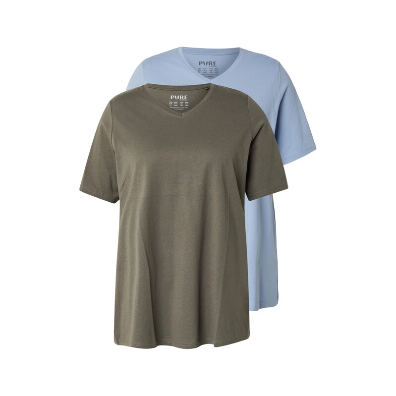 Ulla Popken Tričko světlemodrá / khaki
