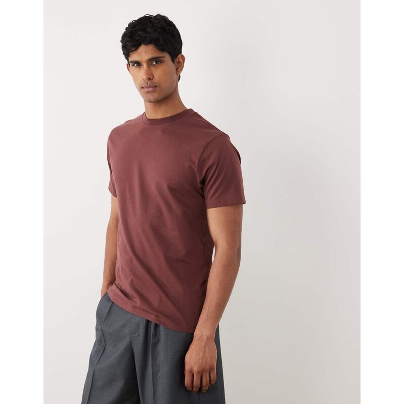 ASOS DESIGN Essentials regular fit t-shirt in brown