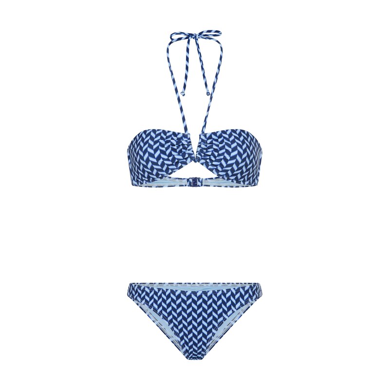 LSCN by LASCANA Bikiny azurová / tmavě modrá / bílá