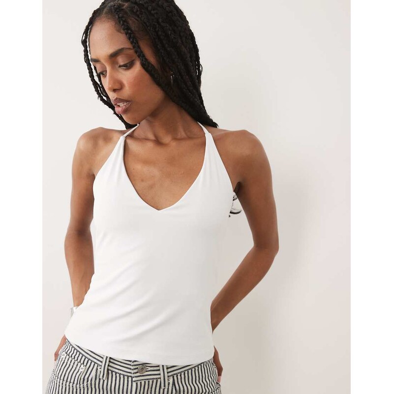 Abercrombie & Fitch v-neck seamless halter top with built in bra