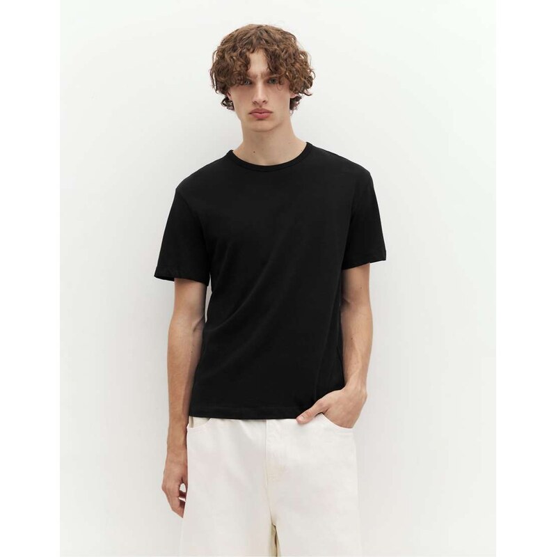 Pull&Bear Slim fit basic t-shirt in black