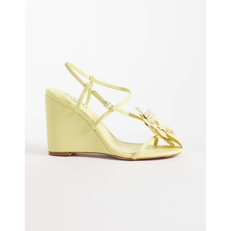 SIMMI Shoes Simmi London Franny wedge sandals with flower in