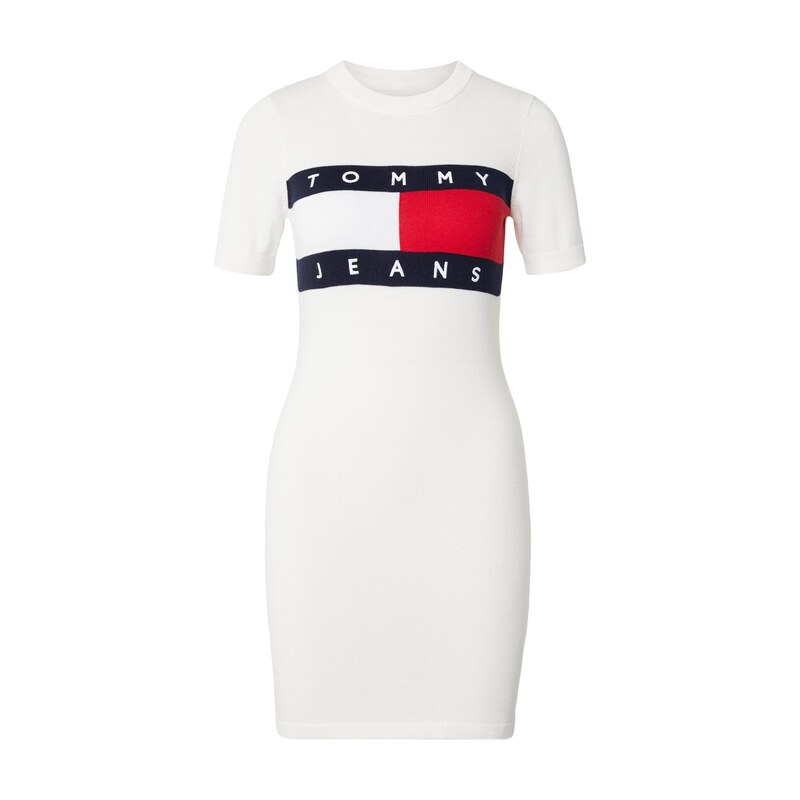 Tommy Jeans Úpletové šaty marine modrá / červená / bílá