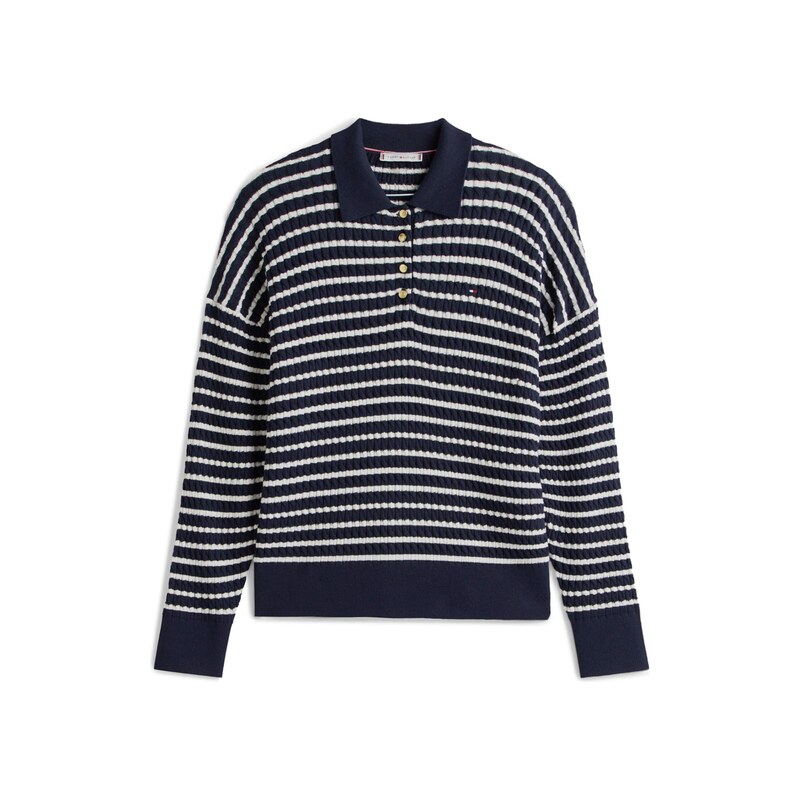 Tommy Hilfiger Curve Svetr tmavě modrá / bílá