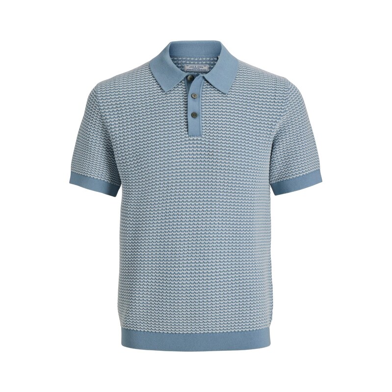 Jack & Jones Plus Svetr JPRBLUKINGSLEY světlemodrá / bílá