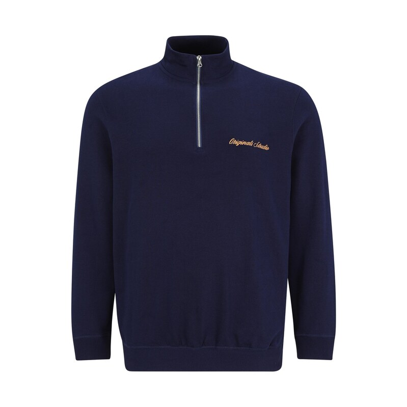Jack & Jones Plus Mikina JORNorrebro marine modrá / medová