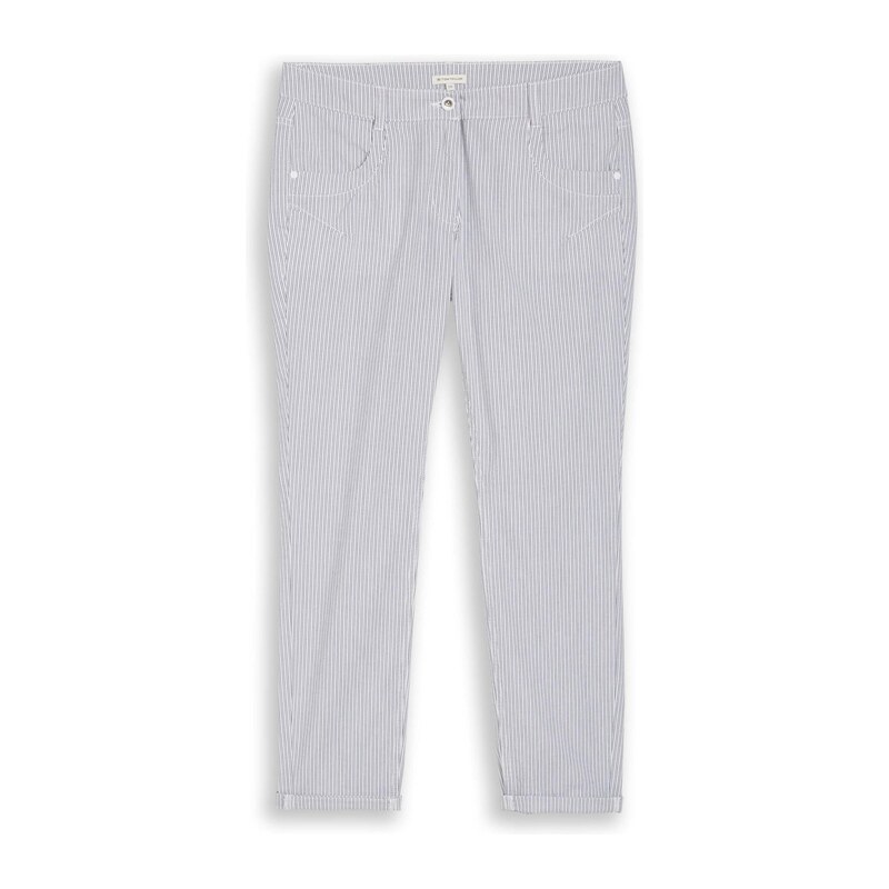 TOM TAILOR Chino kalhoty šedá / bílá