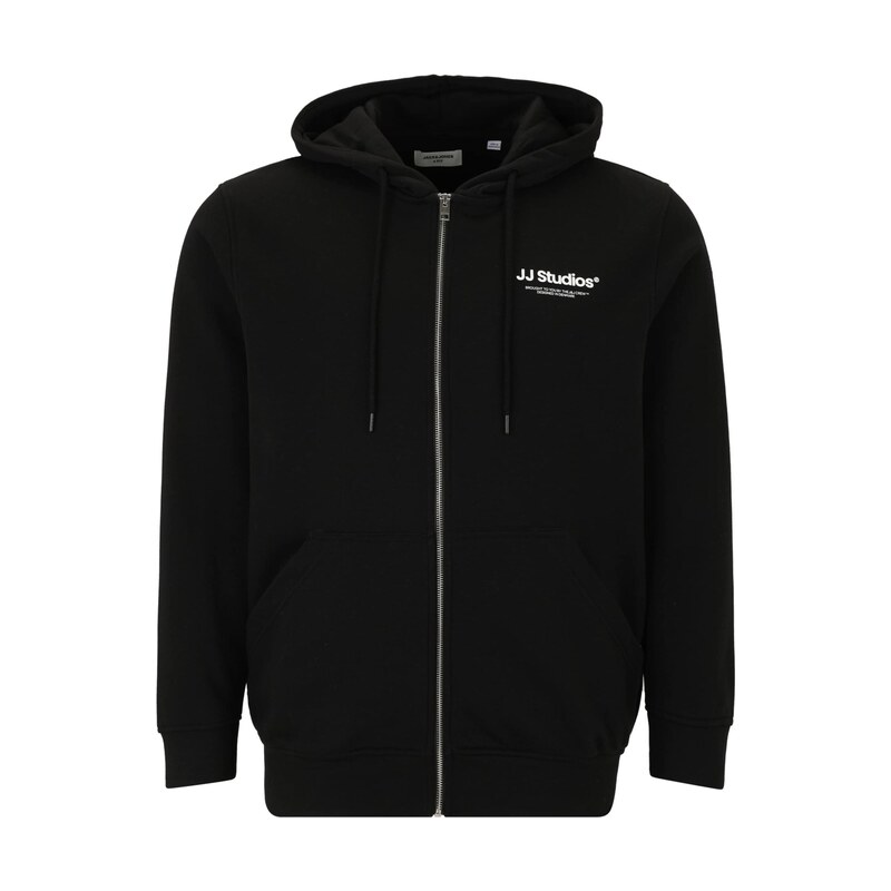 Jack & Jones Plus Mikina JJESOHO černá / bílá
