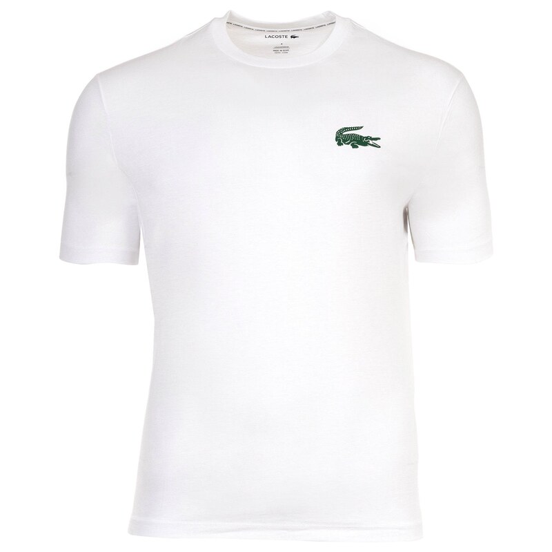 LACOSTE Tričko tmavě zelená / bílá