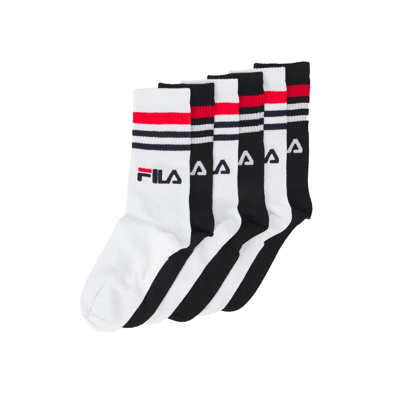 FILA Sportovní ponožky červená / černá / bílá
