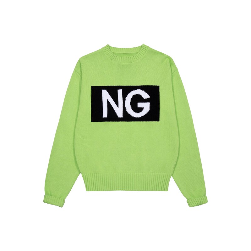 Noon Goons Sportovní mikina světle zelená / černá / bílá