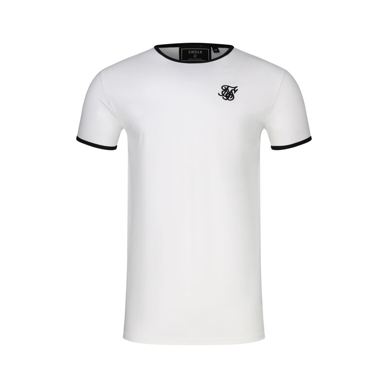 SikSilk Tričko Ringer černá / bílá