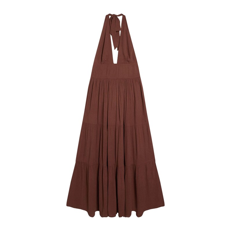 Bershka Šaty VESTIDO hnědá