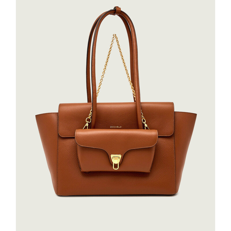 Coccinelle Kožená kabelka shopper 4w1 Coccinelle Double Beat