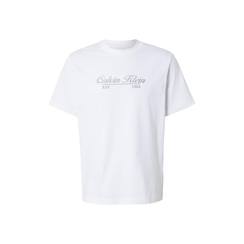 Calvin Klein Jeans Tričko stříbrně šedá / bílá