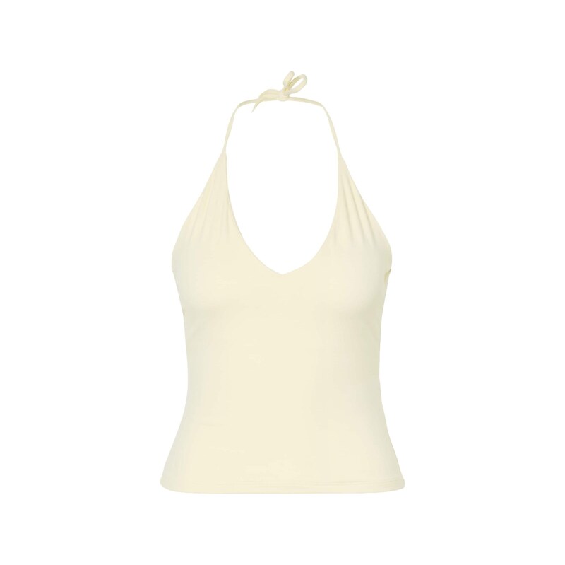 Abercrombie & Fitch Top MAR4 pastelově žlutá