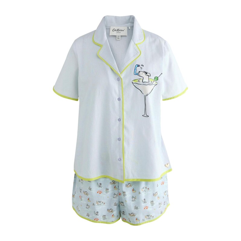Cath Kidston Pyžamo Stanley Dog pastelová modrá / kiwi / černá
