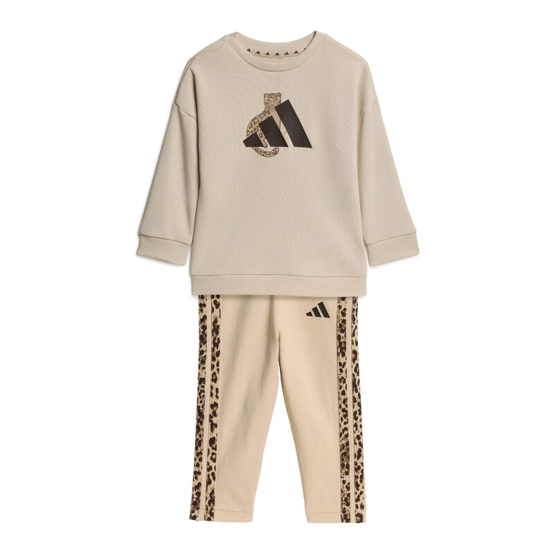 ADIDAS SPORTSWEAR Tepláková souprava hnědá / šedobéžová / černá