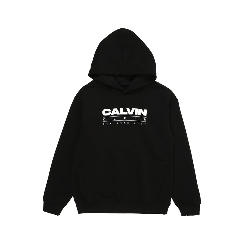 Calvin Klein Jeans Mikina černá / bílá