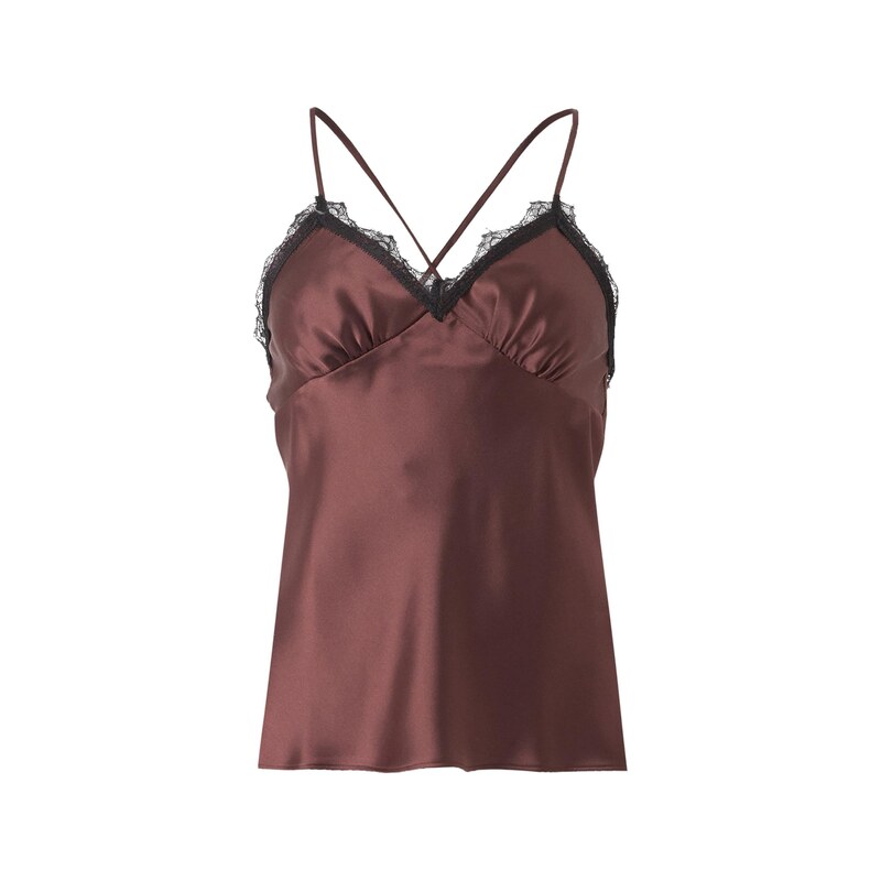 TOPSHOP Top NAOMI čokoládová / černá