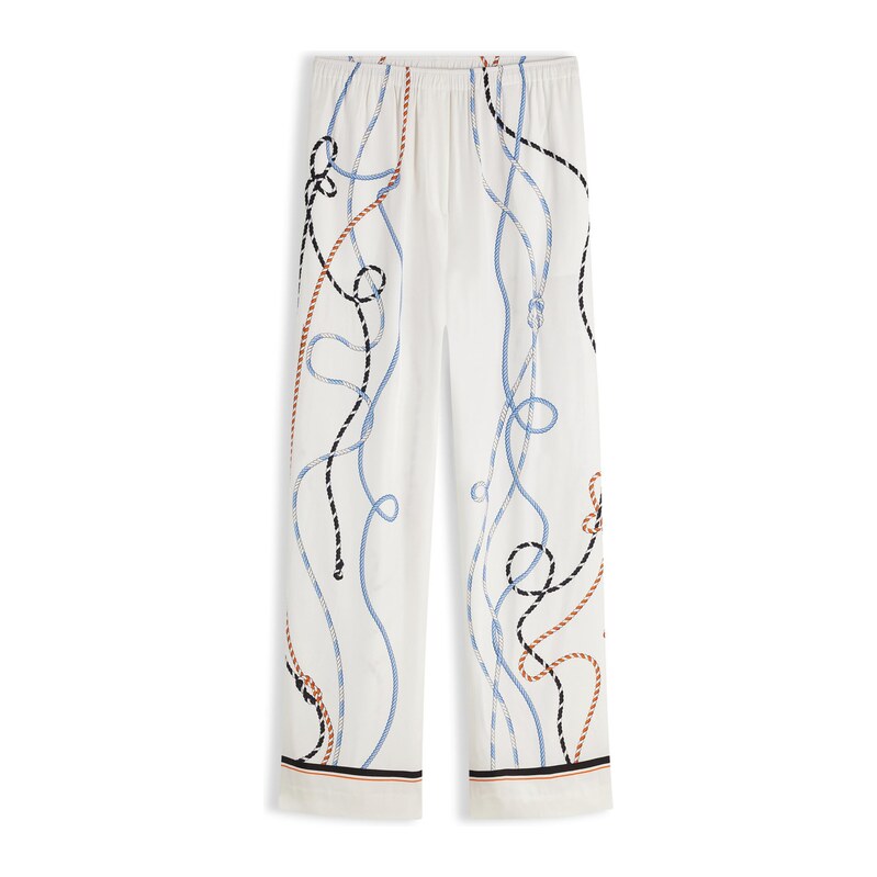 TOMMY HILFIGER Kalhoty Rope Print Relaxed Straight světlemodrá /