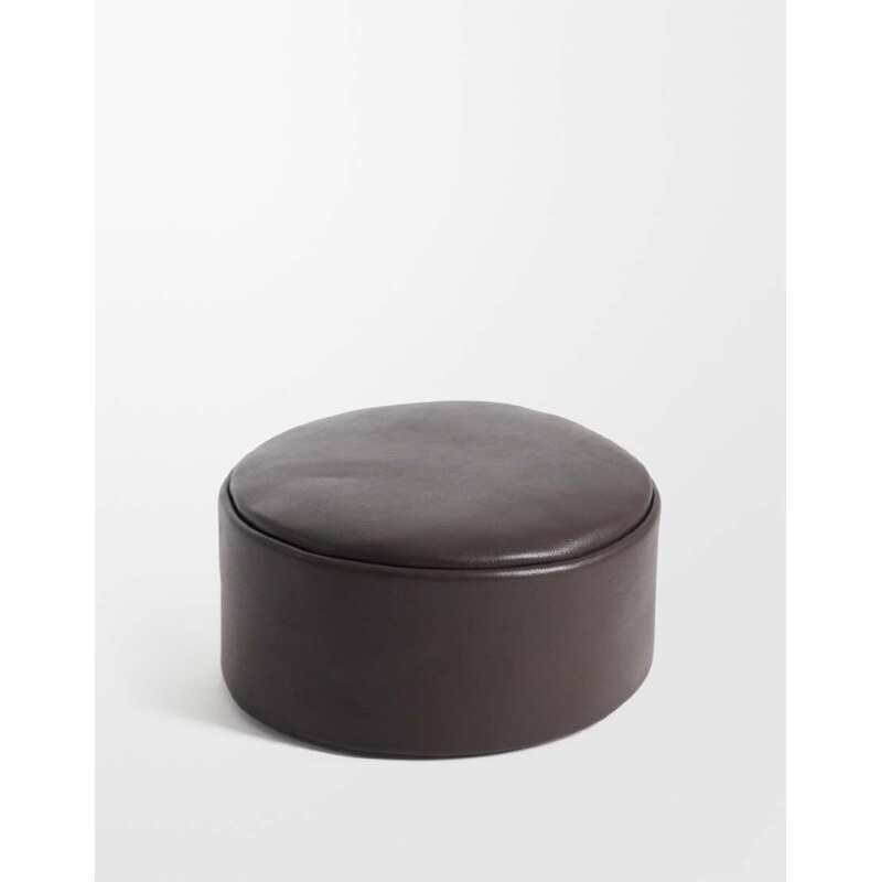ASOS DESIGN leather pillbox hat in chocolate-Brown