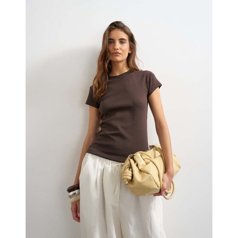 Topshop everyday tee in chocolate-Brown