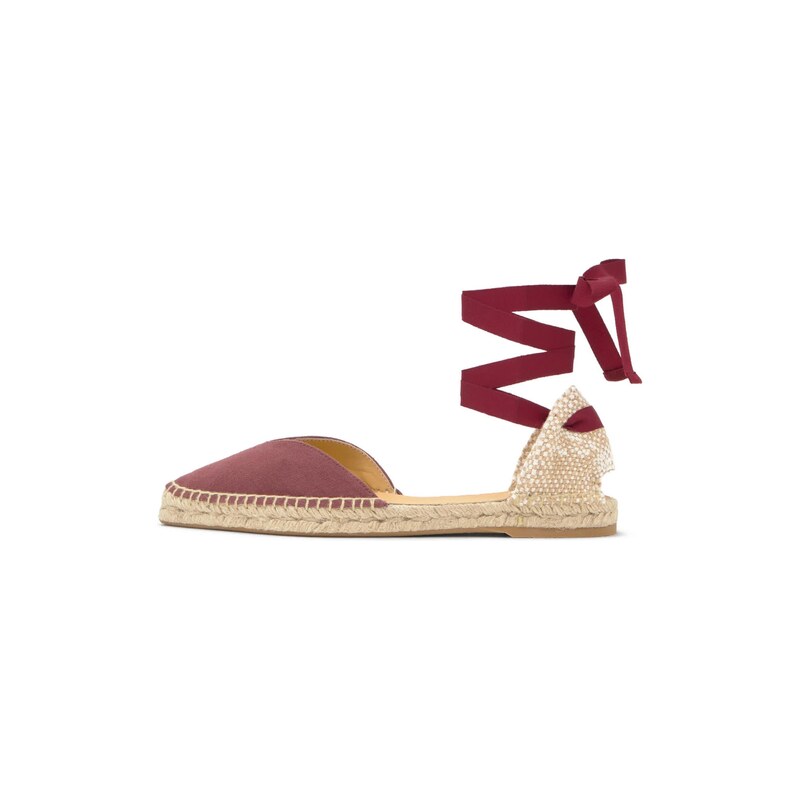 Castañer Espadrilky Brava krémová / nažloutlá / burgundská
