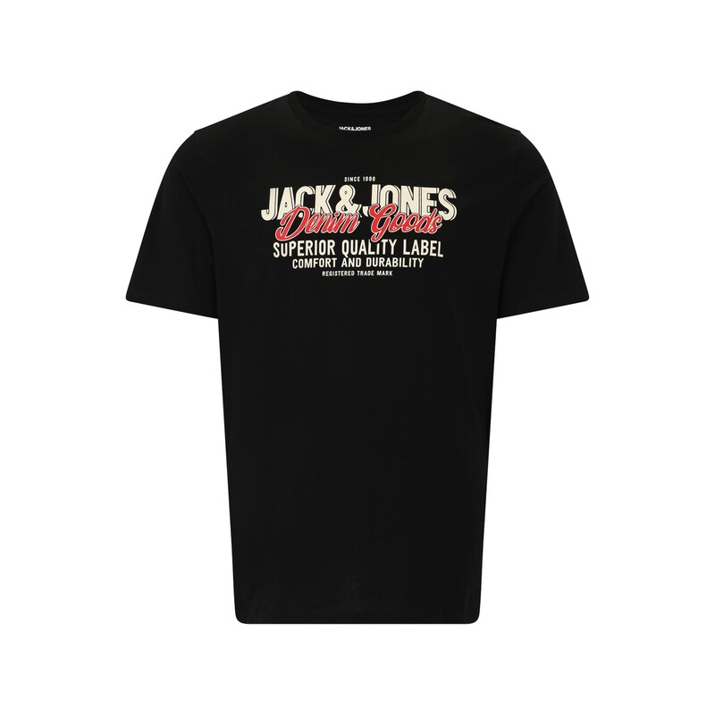Jack & Jones Plus Tričko světle šedá / červená / černá / bílá