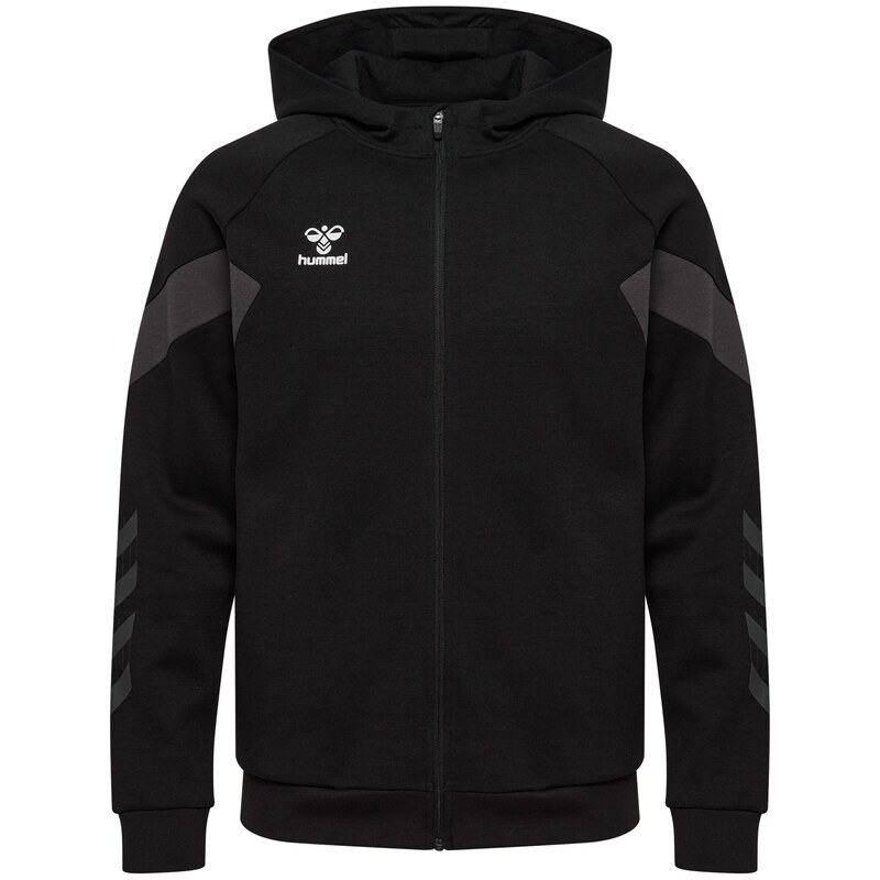 Hummel Sportovní mikina šedá / černá / bílá