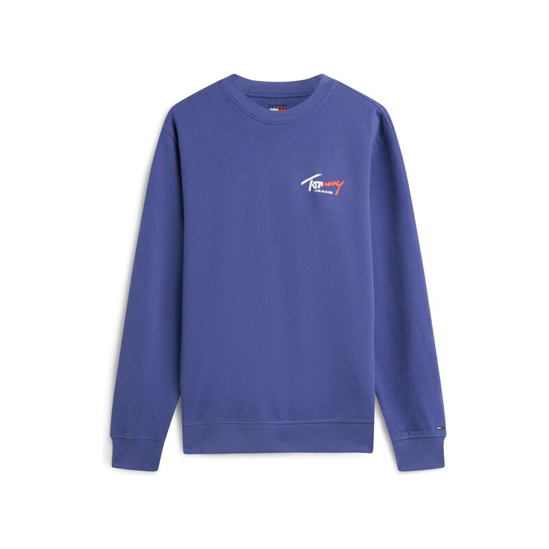 Tommy Jeans Mikina Signature Logo Sueded indigo / červená třešeň