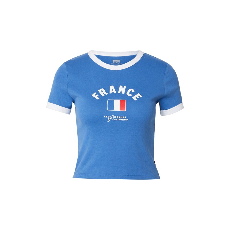 LEVIS  Tričko France Ringer Tee nebeská modř / červená / bílá