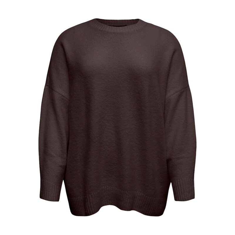 Vero Moda Curve Svetr VMCBoom tmavě hnědá