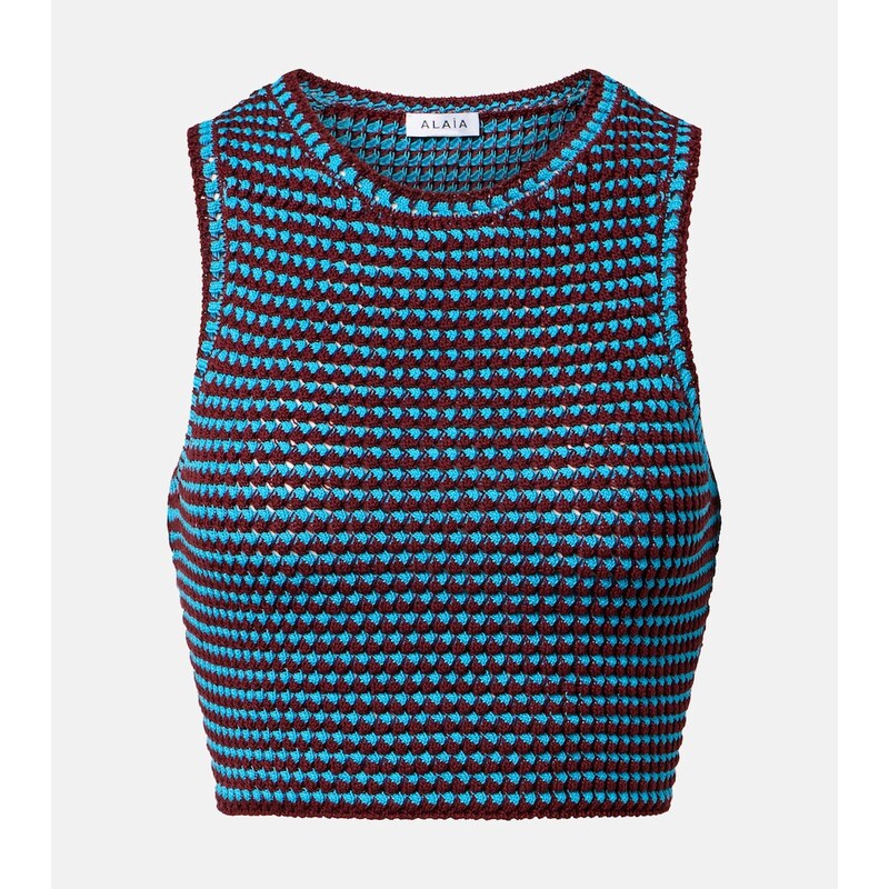 Alaia AlaÃ¯a Crochet cotton crop top