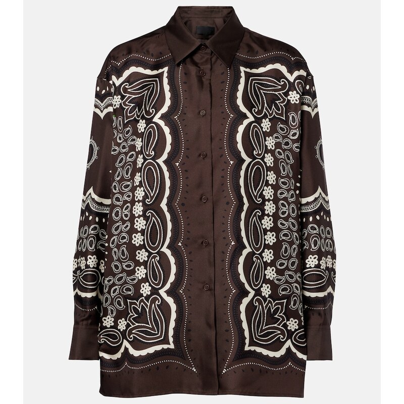 Nili Lotan Alfie printed silk twill shirt