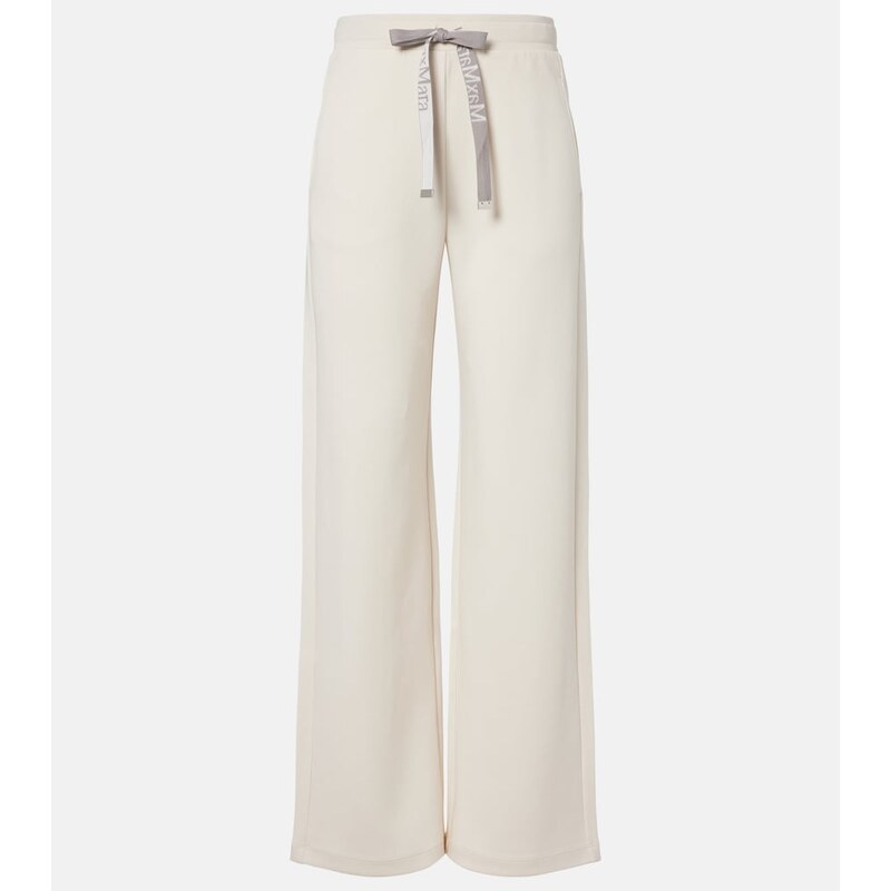S Max Mara Cotton-blend jersey wide-leg sweatpants