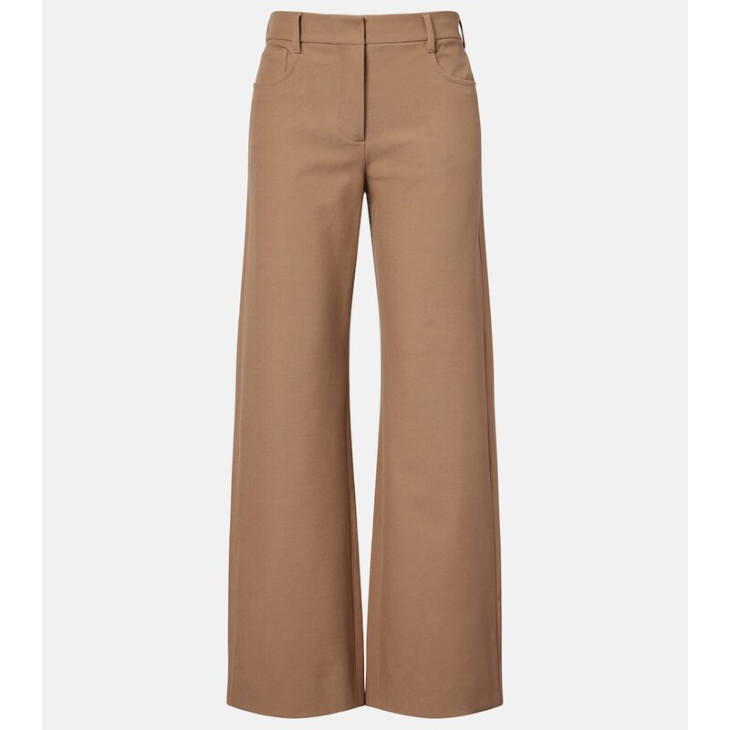 S Max Mara Cotton-blend wide-leg pants