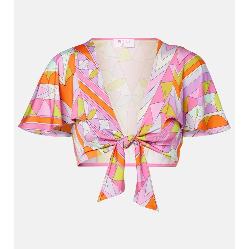 Pucci Angoli jersey satin crop top