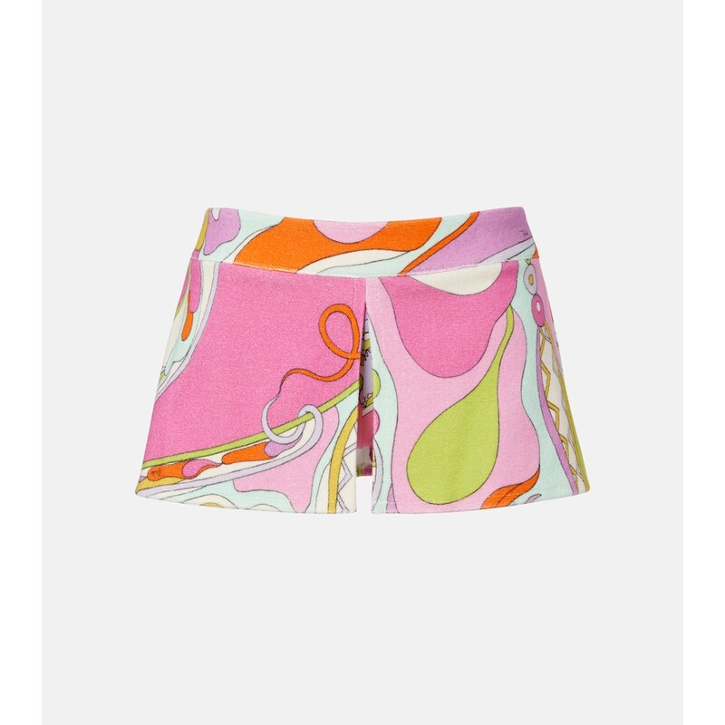 Pucci Orchidee cotton-blend terry skort