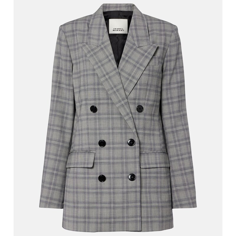 Isabel Marant Jevima Prince of Wales check wool-blend jacket